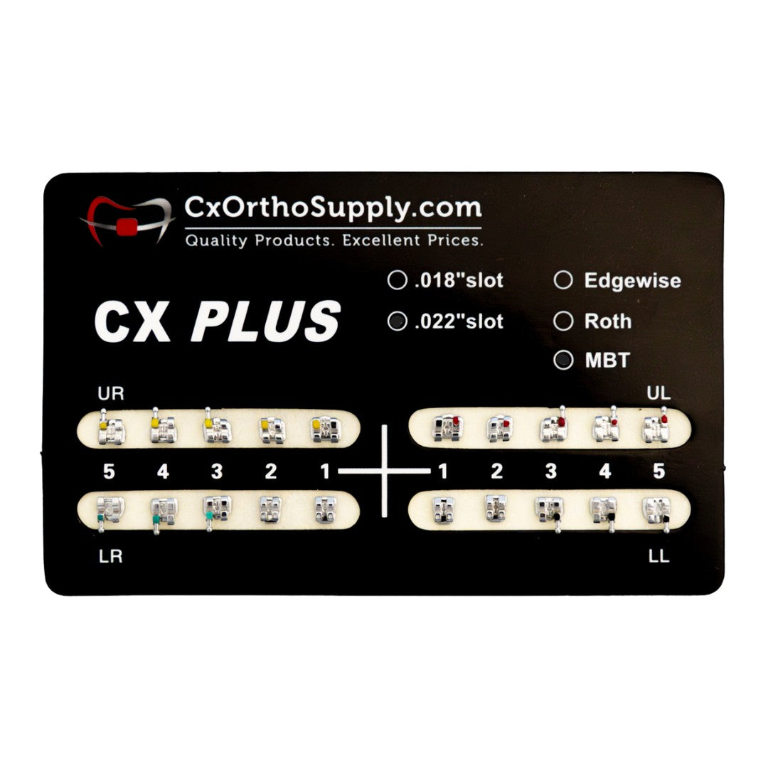 Cx Plus MBT .022 Mesh SS Brackets Hooks 3's (Full Set U/L 5-5!)